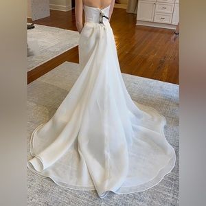 Matte Satin Organza Detachable Bridal Train Skirt